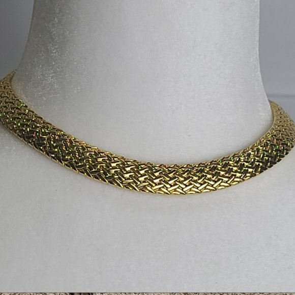 Viro18K Yellow Gold Clad .925 Sterling Silver Braided Neck Collar - Picture 6 of 10